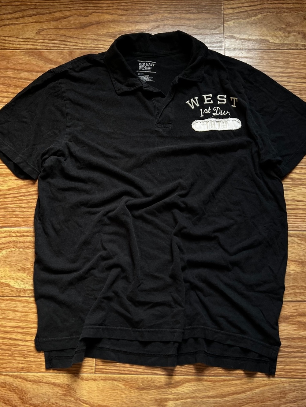 y2k vintage old navy black polo shirt x-large streetwear skater grunge casual